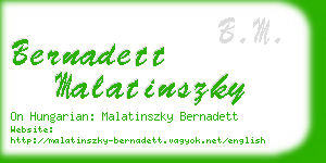 bernadett malatinszky business card